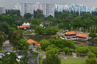 Singapur, Chinese and Japanese Garden - Ogród Chiński i Japoński - widok z 7-mego piętra pagody