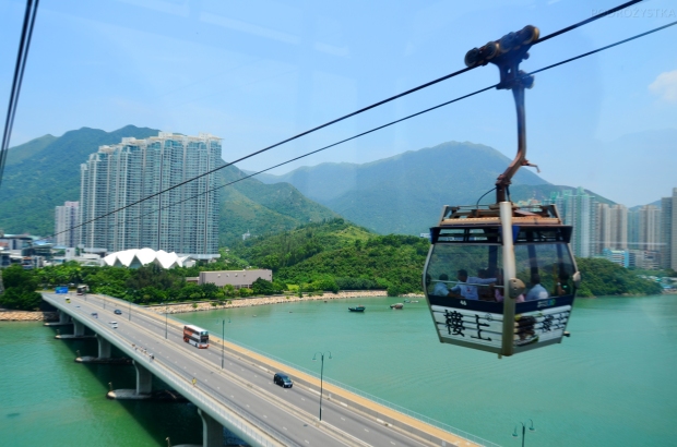 Chiny, Hongkong, wyspa Lantau, Ngong Ping 360 - powietrzny tramwaj do Po Lin Monastery 
